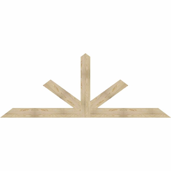 Ekena Millwork Saratoga Rough Sawn Timber Gable Bracket, Douglas Fir, 108"W x 40"H x 2"D x 6"F, 9/12 Pitch GBW108X40X0206SAR00RDF - main